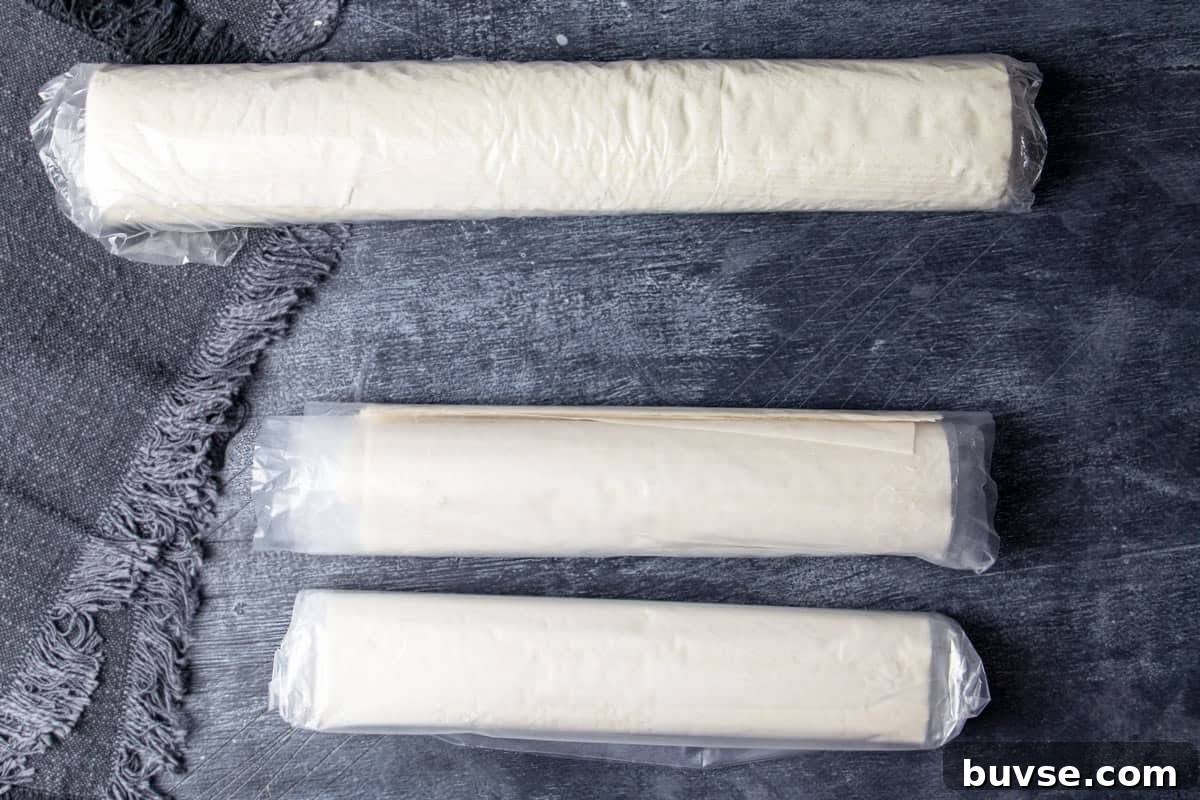 Phyllo Dough Recipes and Techniques 4 Different packaging and size of fillo dough based on the brand.