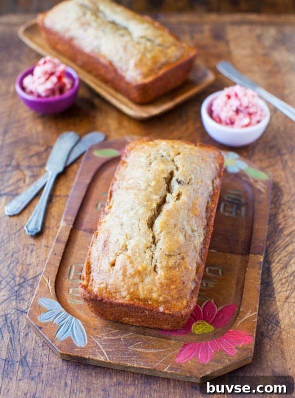 two loaves of Buttermilk Banana Bread