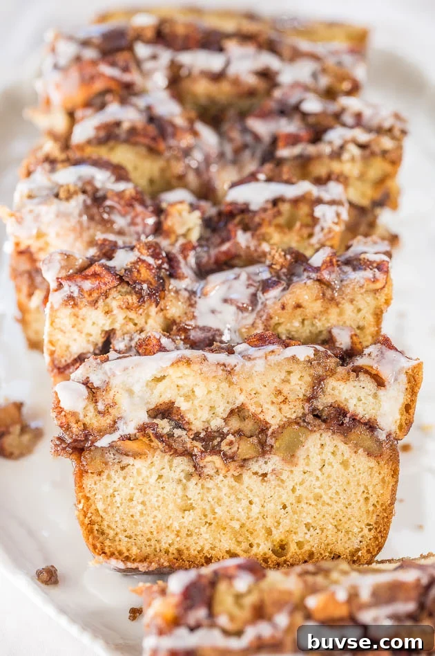 Sliced up Apple Fritter Bread