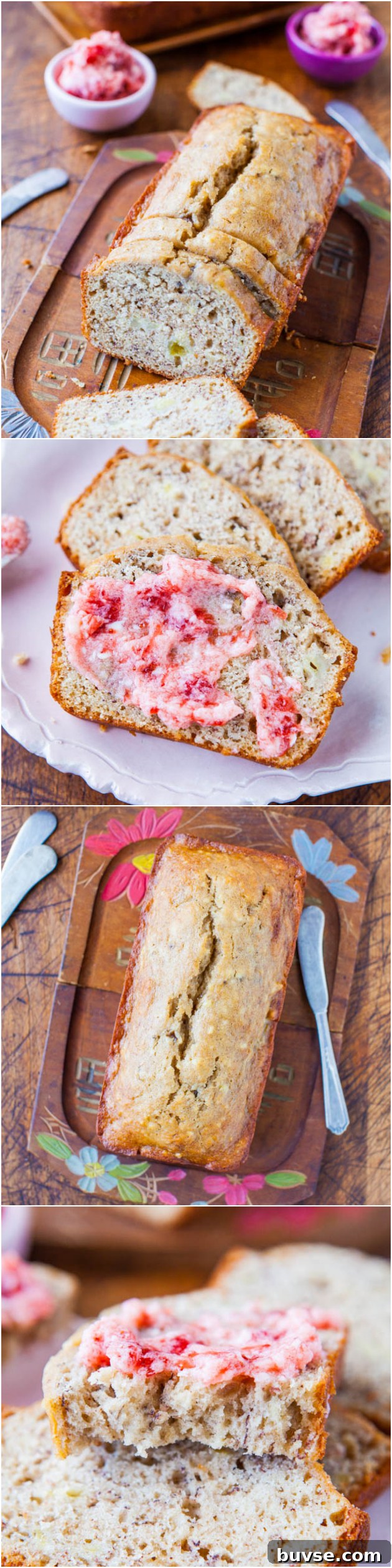 Buttermilk Banana Bread collage