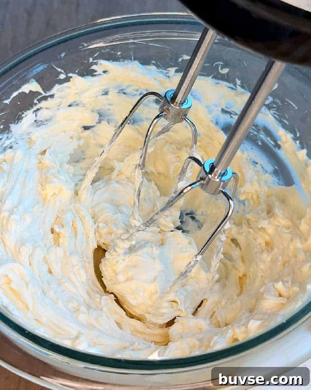 mix ingredients with mixer.