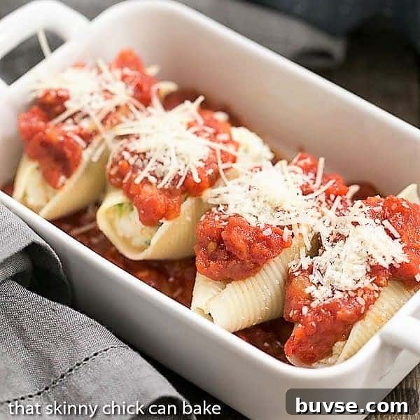 Baked Ricotta and Spinach Stuffed Pasta Shells 6 Spinach Stuffed Pasta Shells ready for the oven