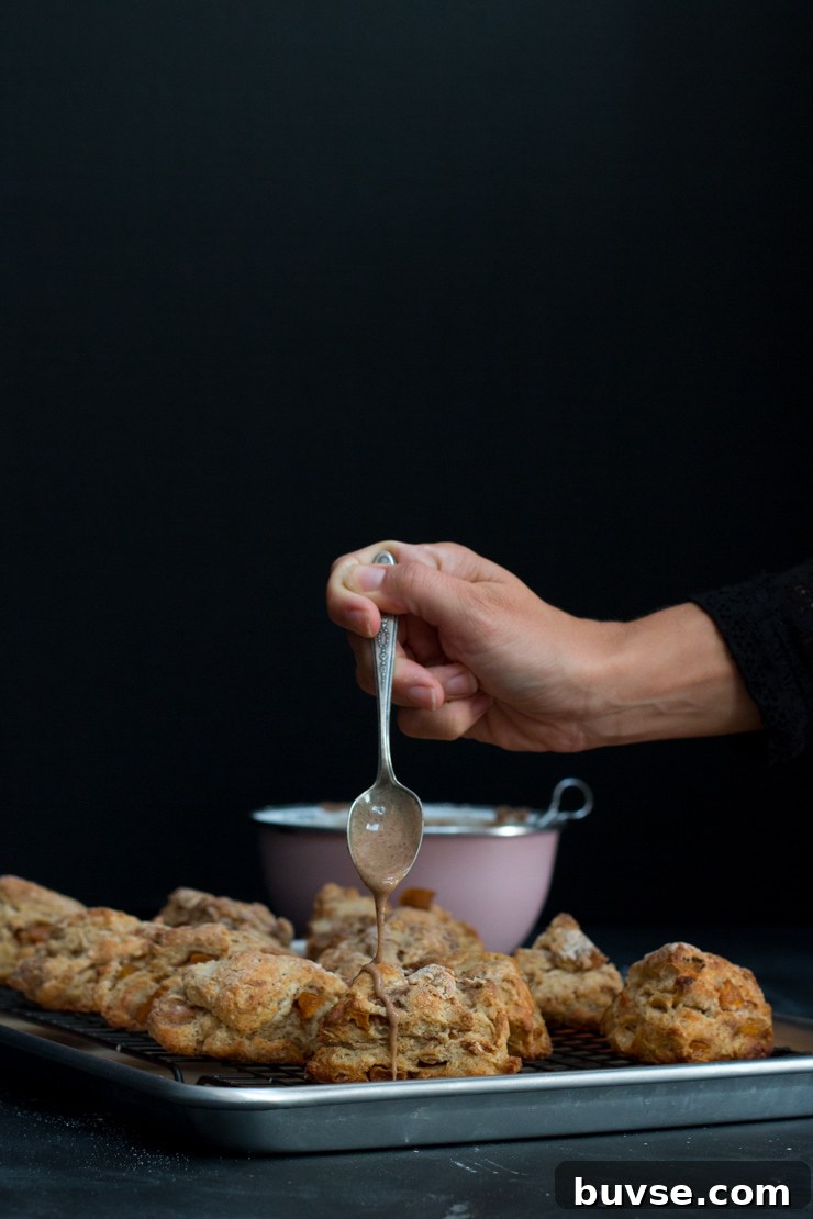 Persimmon Cinnamon Scones Drizzle