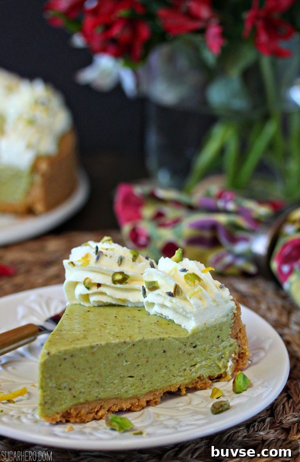Pistachio Pie with Lemon Whipped Cream | From SugarHero.com
