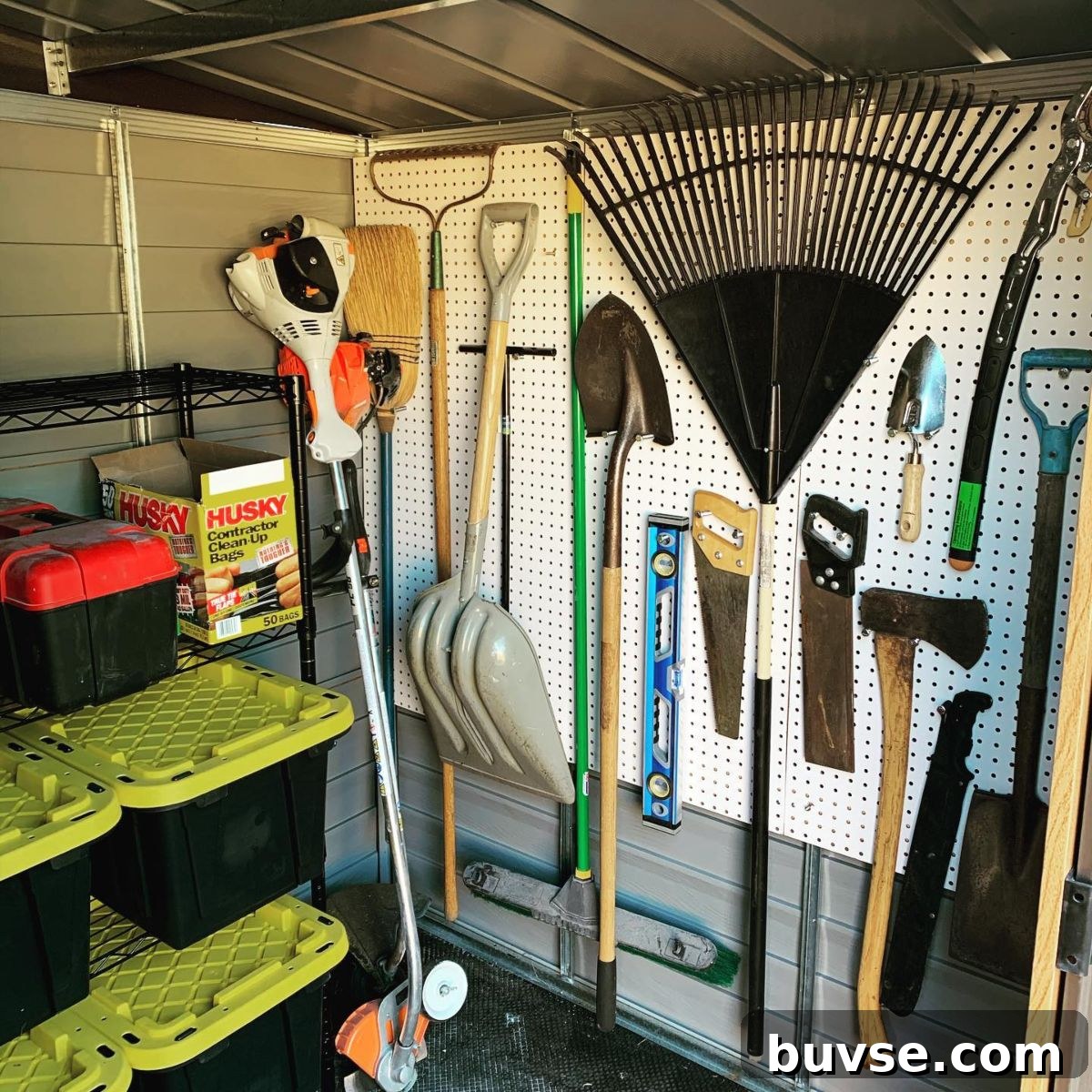 10. Pegboard Tool Storage
