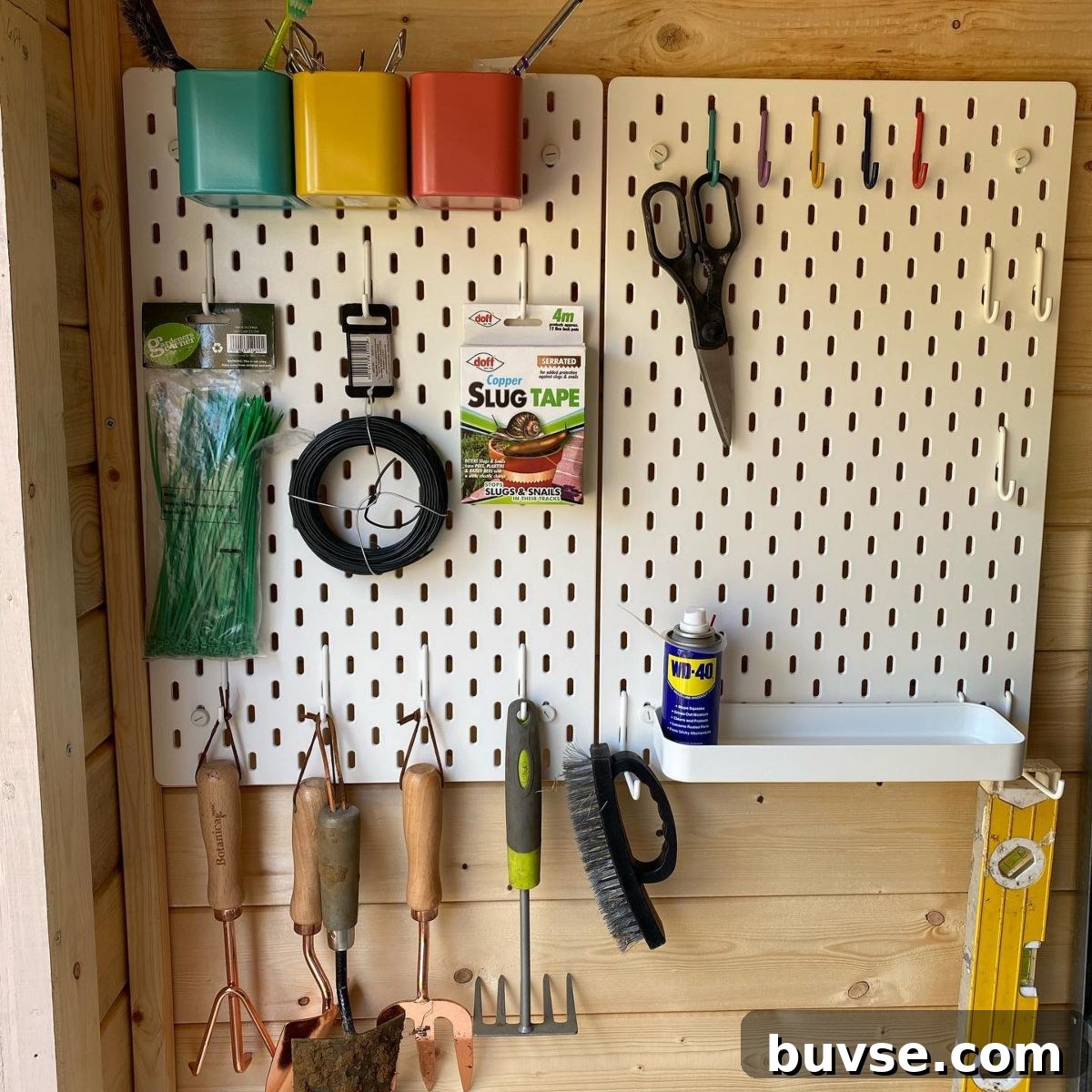 13. Pegboard Shed Organization