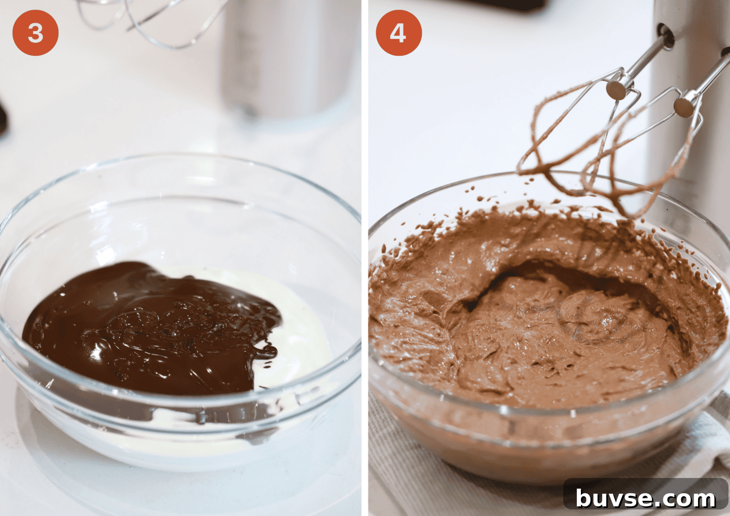 Whipping up the protein chocolate mousse.