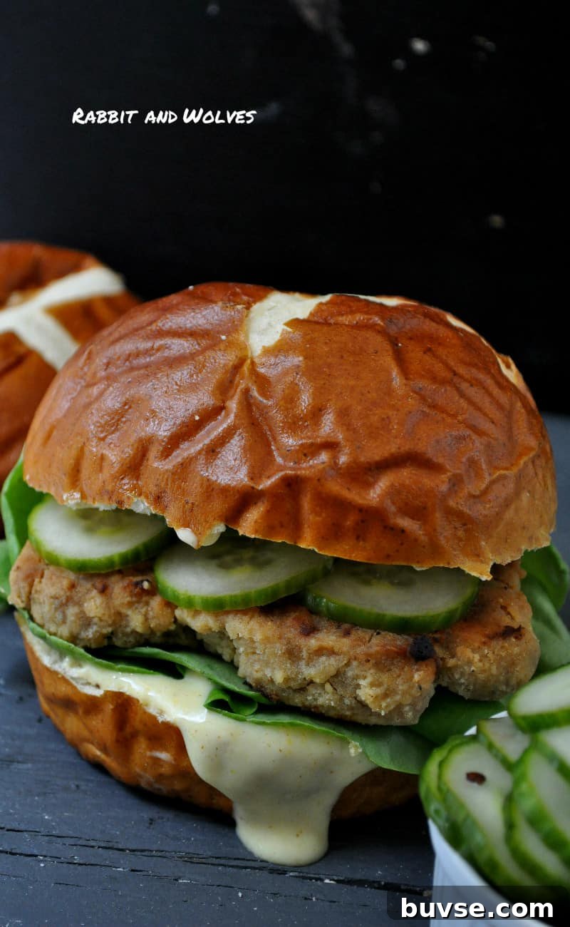 Vegan Seitan Chicken Sandwich with Quick Pickle & Sweet Mustard 2 dsc_0007