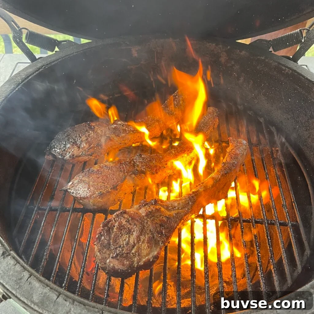 Glazed tomahawk pork chops