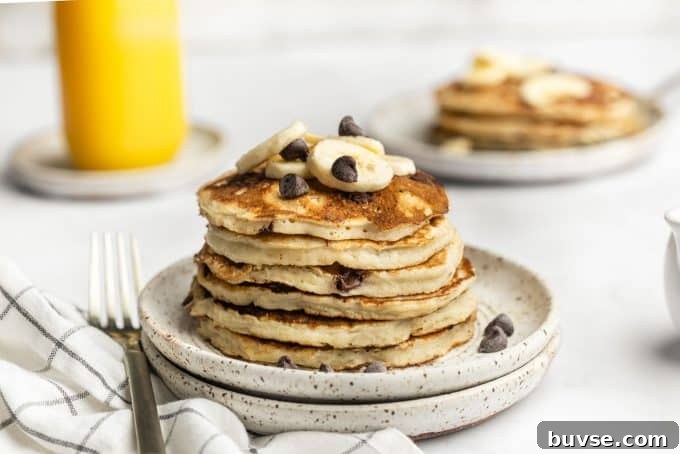 Banana pancakes with chocolate chips