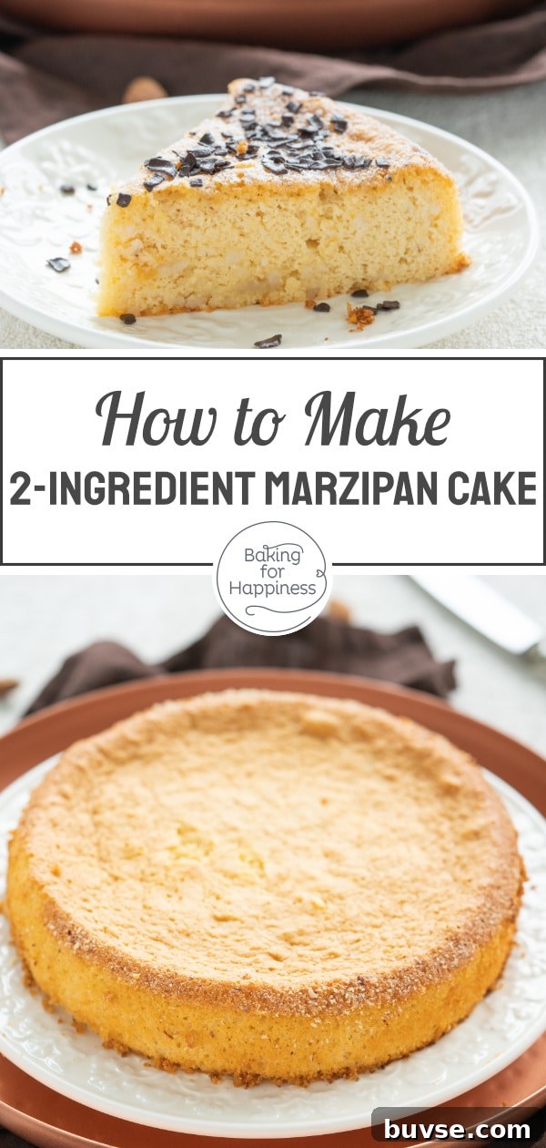 This easy two-ingredient marzipan cake is wonderfully moist, airy, and delicious. You can even make it low-carb and sugar-free.