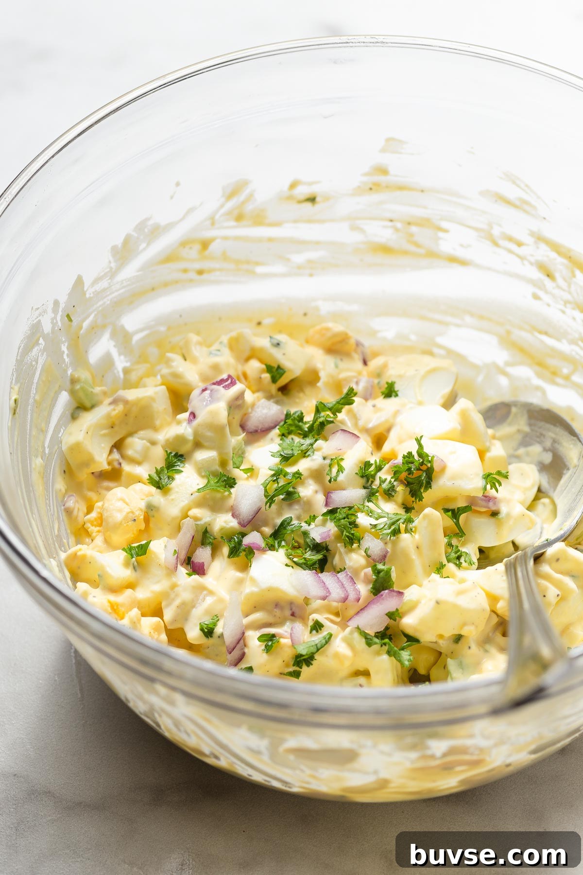 egg salad recipe in the making