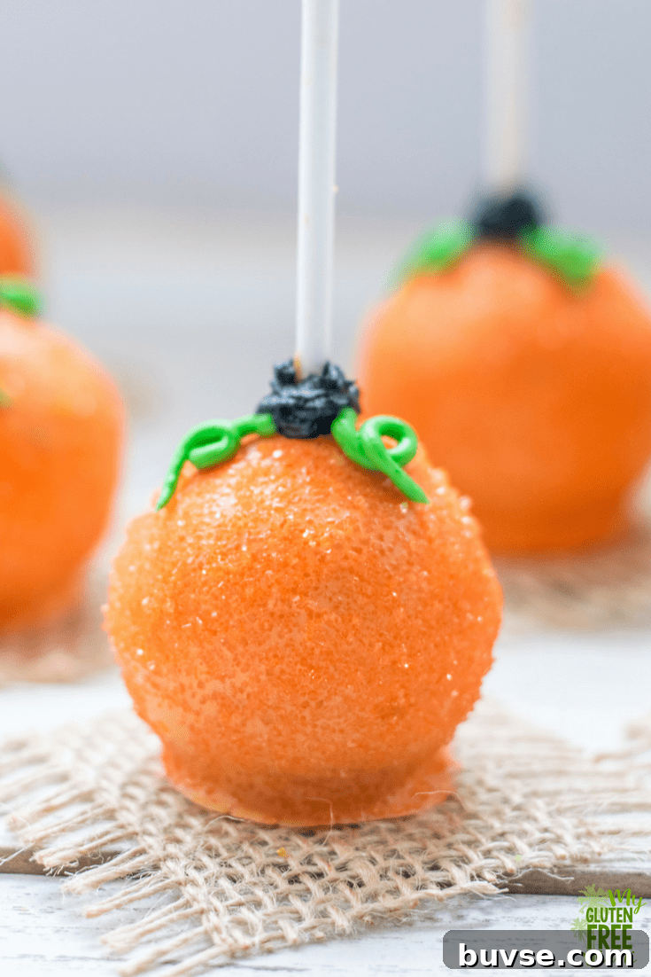 Close up of Gluten Free Pumpkin Spice Cake Pop