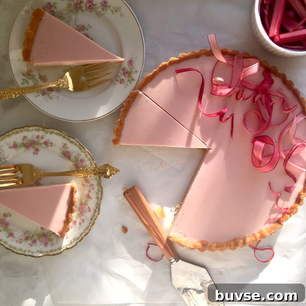 rhubarb panna cotta tart.