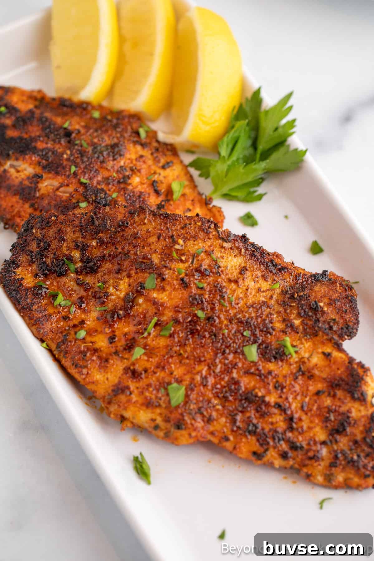 Fish fillets on a platter.