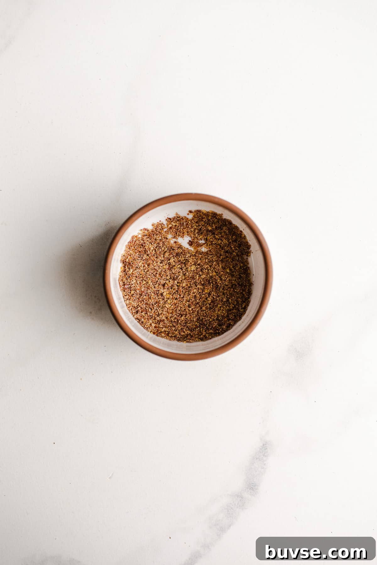Ground flaxseed in a bowl.