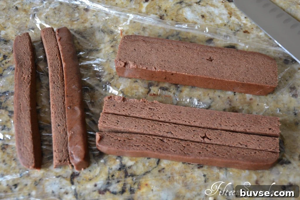 Chocolate Dough Cut Into Long Strips