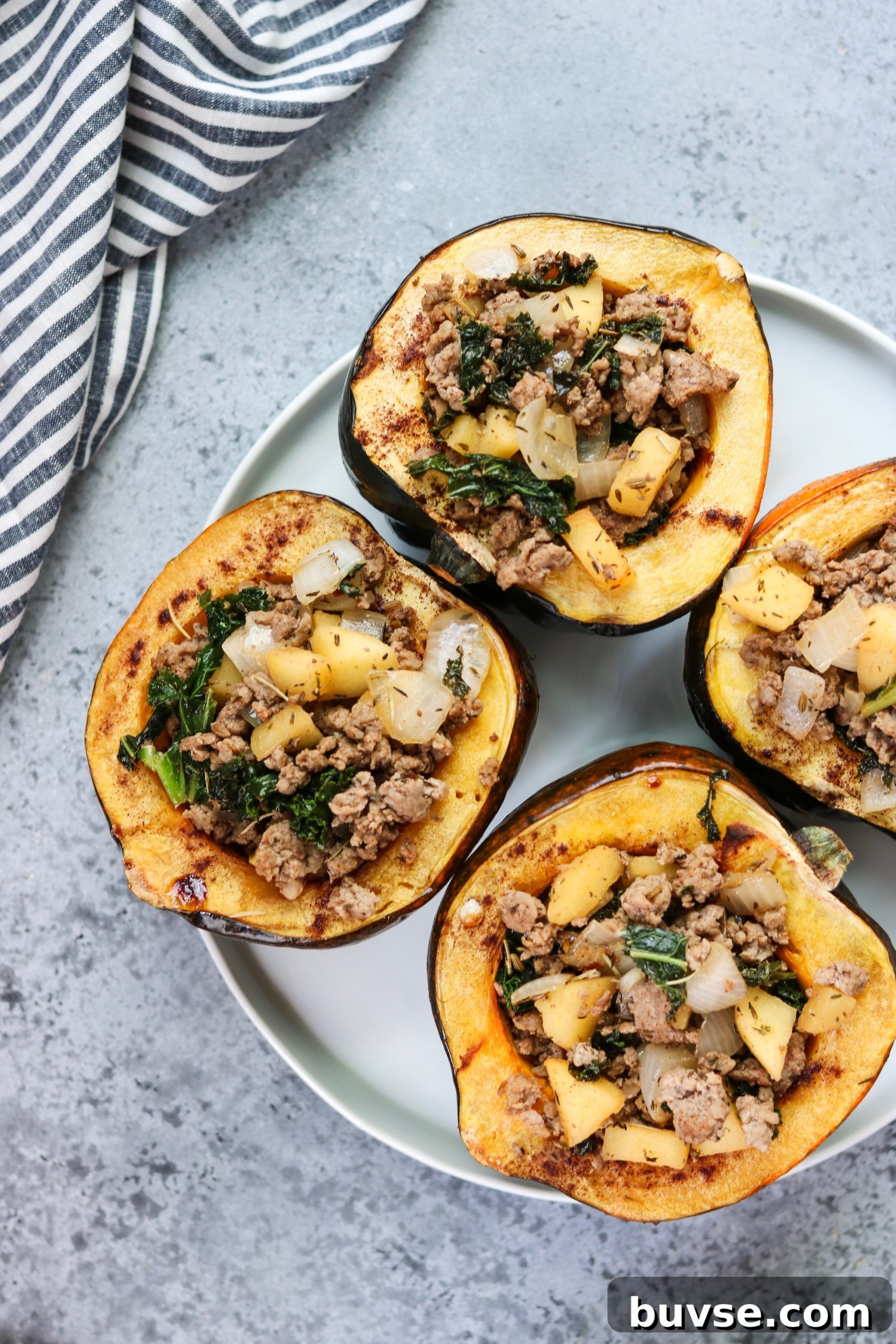 Chopped apples and kale