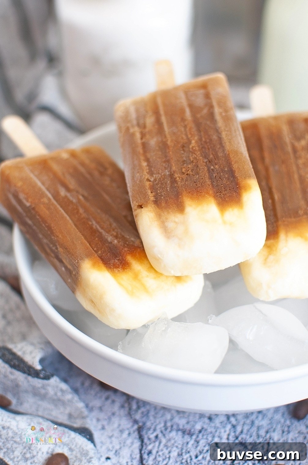 Latte coffee popsicles