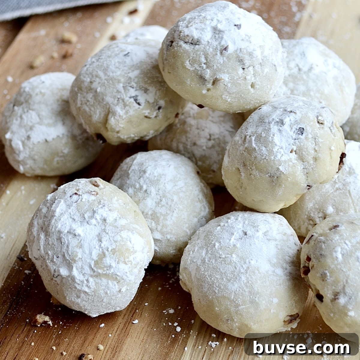 Pile of snowball cookies