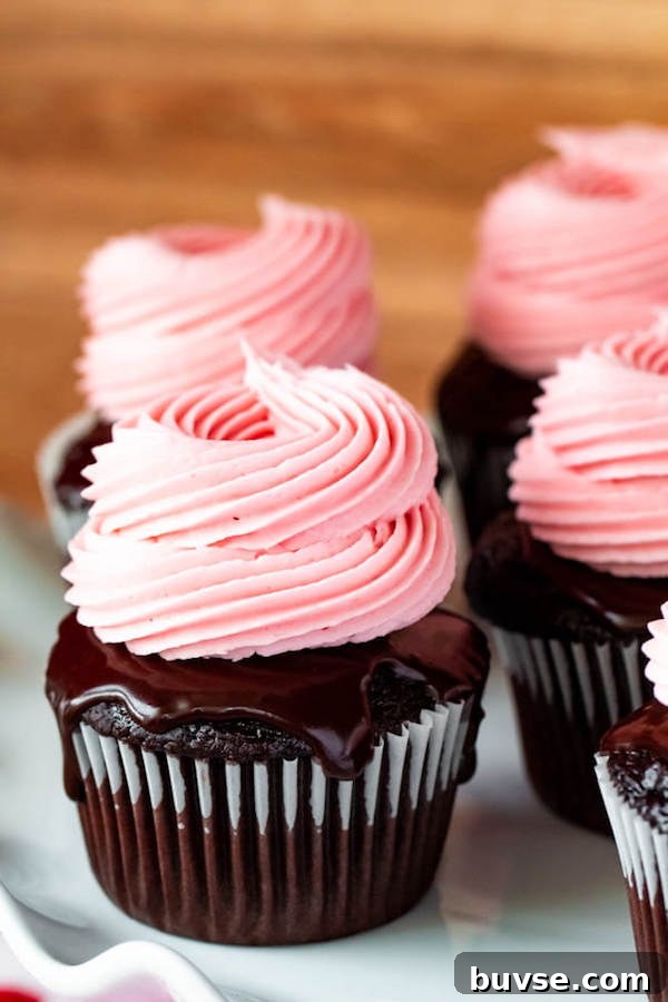 Chocolate Covered Strawberry Cupcakes