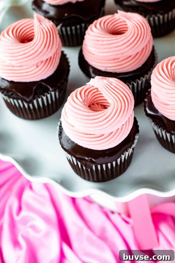 Chocolate Covered Strawberry Cupcakes