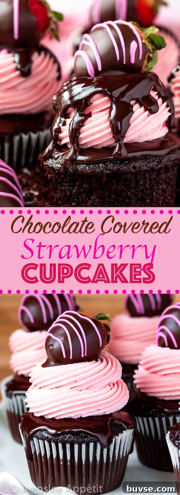Chocolate Covered Strawberry Cupcakes