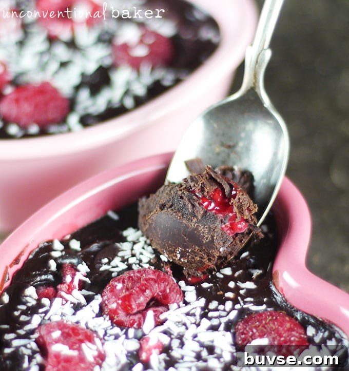 Finished raspberry truffle dessert for two