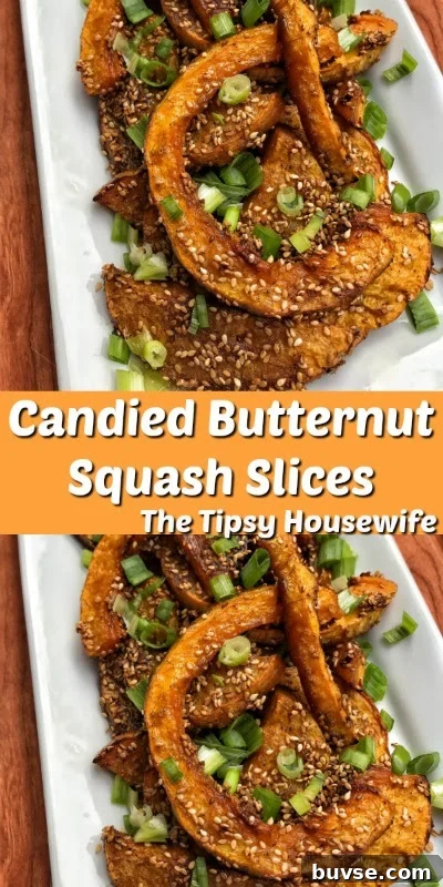 Candied Butternut Squash slices recipe cover image.