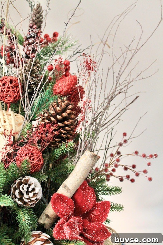Christmas tree with woodland topper lights