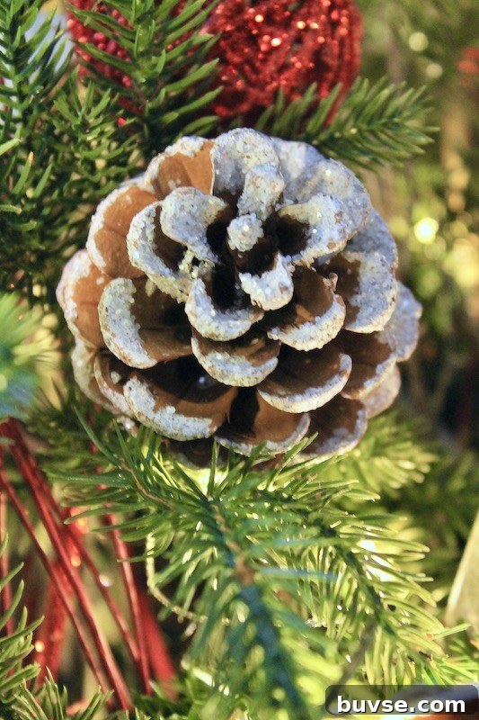 pinecone ornaments close-up