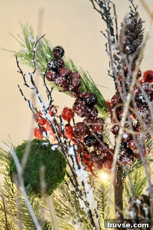 red berry branch for Christmas tree