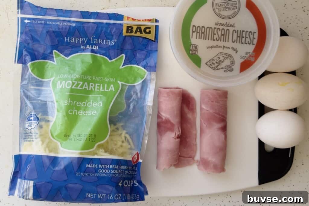 ingredients needed for ham and cheese air fryer omelet