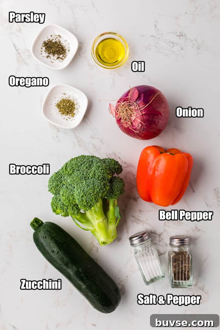 Crispy Air Fryer Vegetables: Quick Roasting Tips 4 ingredients for the air fryer vegetables.