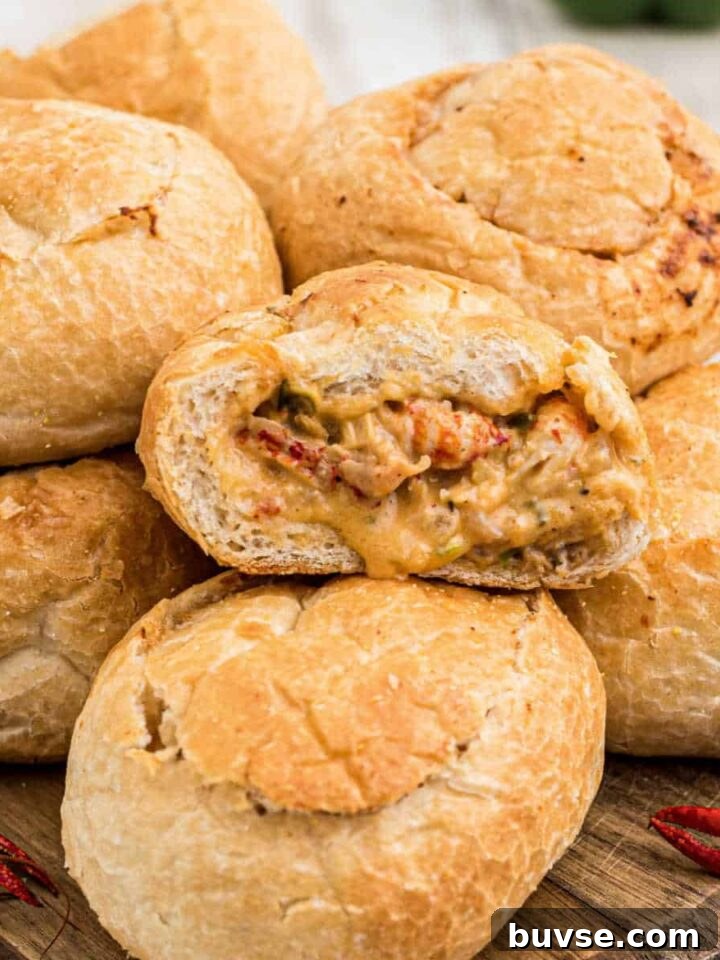 close up of a crawfish pistolette
