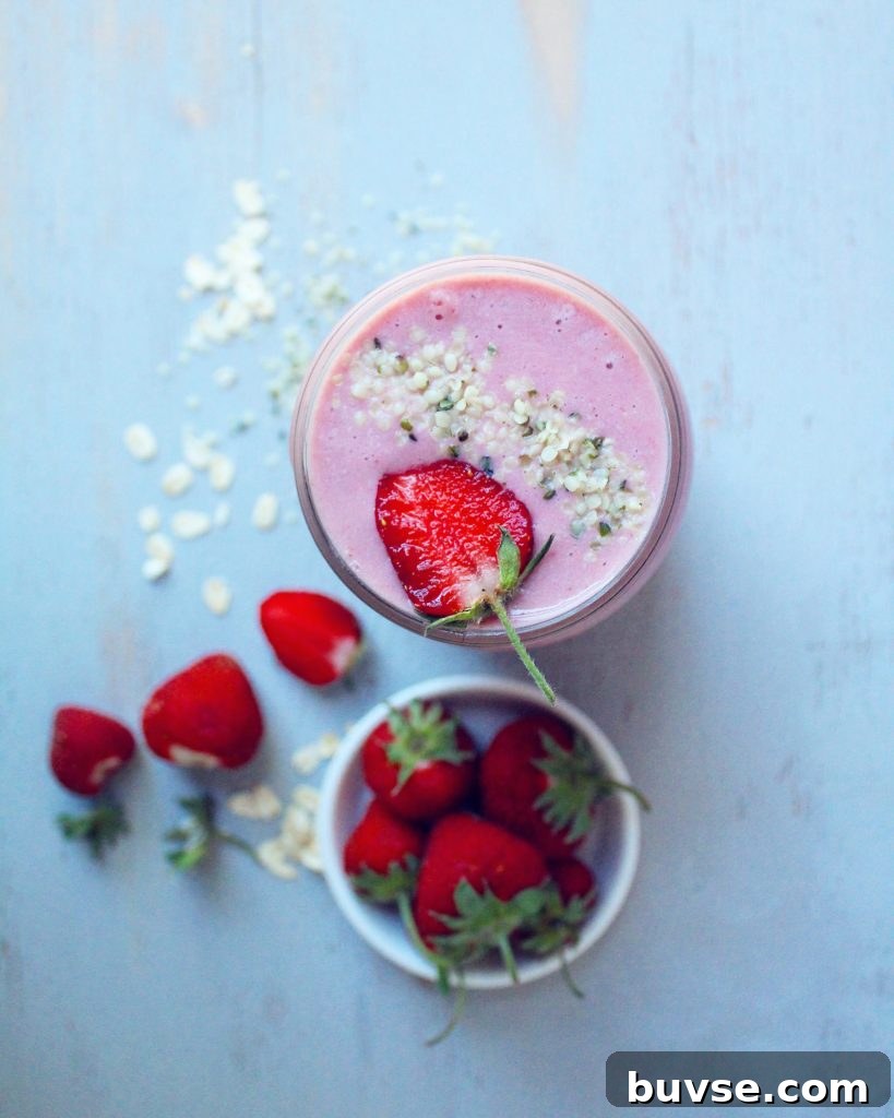 High-Protein Strawberry Oatmeal Smoothie 6 Strawberry Oatmeal Protein Smoothie Vegan Gluten Free Healthy