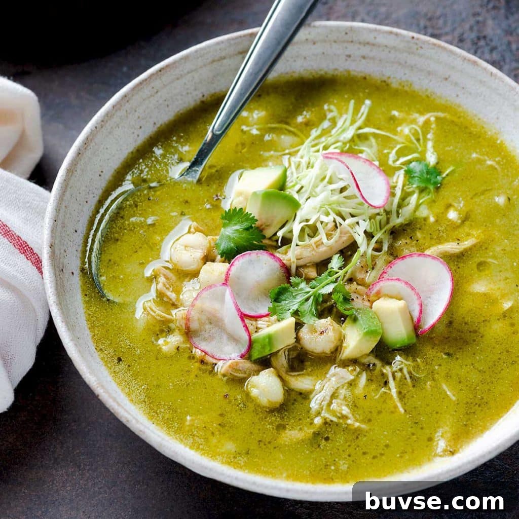 Cook Once, Eat Twice: Budget Recipes for Delicious Leftovers 11 A bowl of pozole verde with toppings