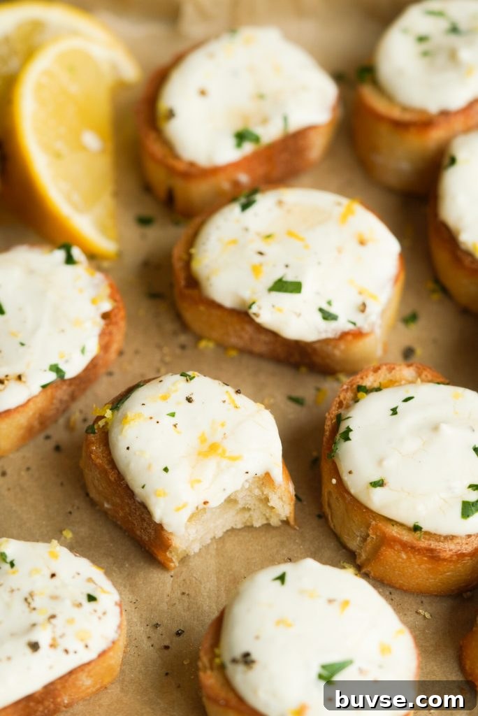 Whipped Ricotta Crostini with Honey and Lemon Zest 11 ricotta crostini