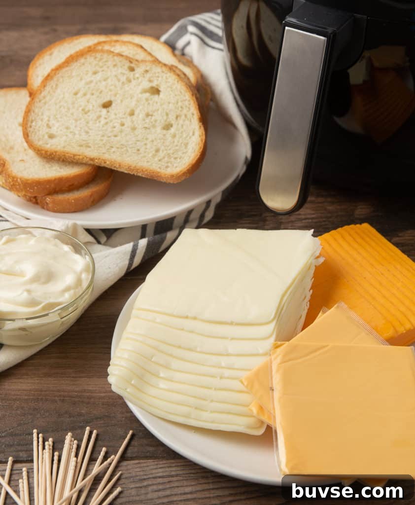 what you need to make a grilled cheese in the air fryer
