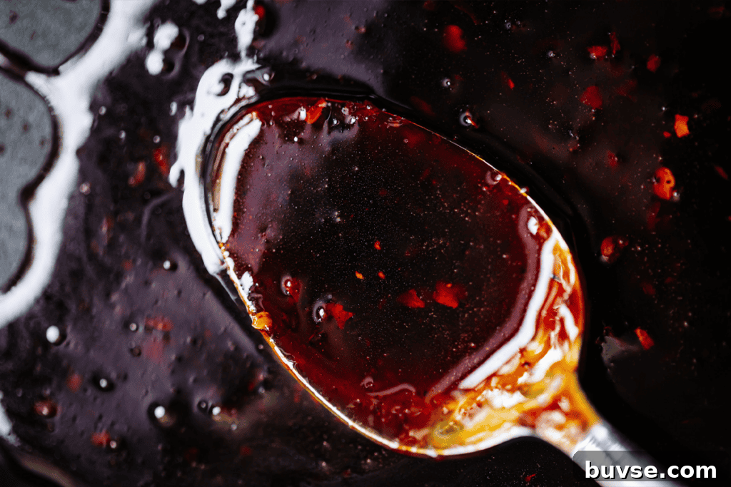 making sauce in a skillet