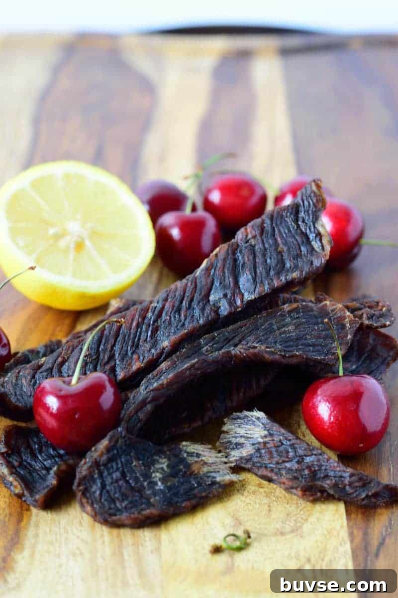 This beef jerky recipe has a fantastic sweet cherry flavor with every bite | Jerkyholic.com