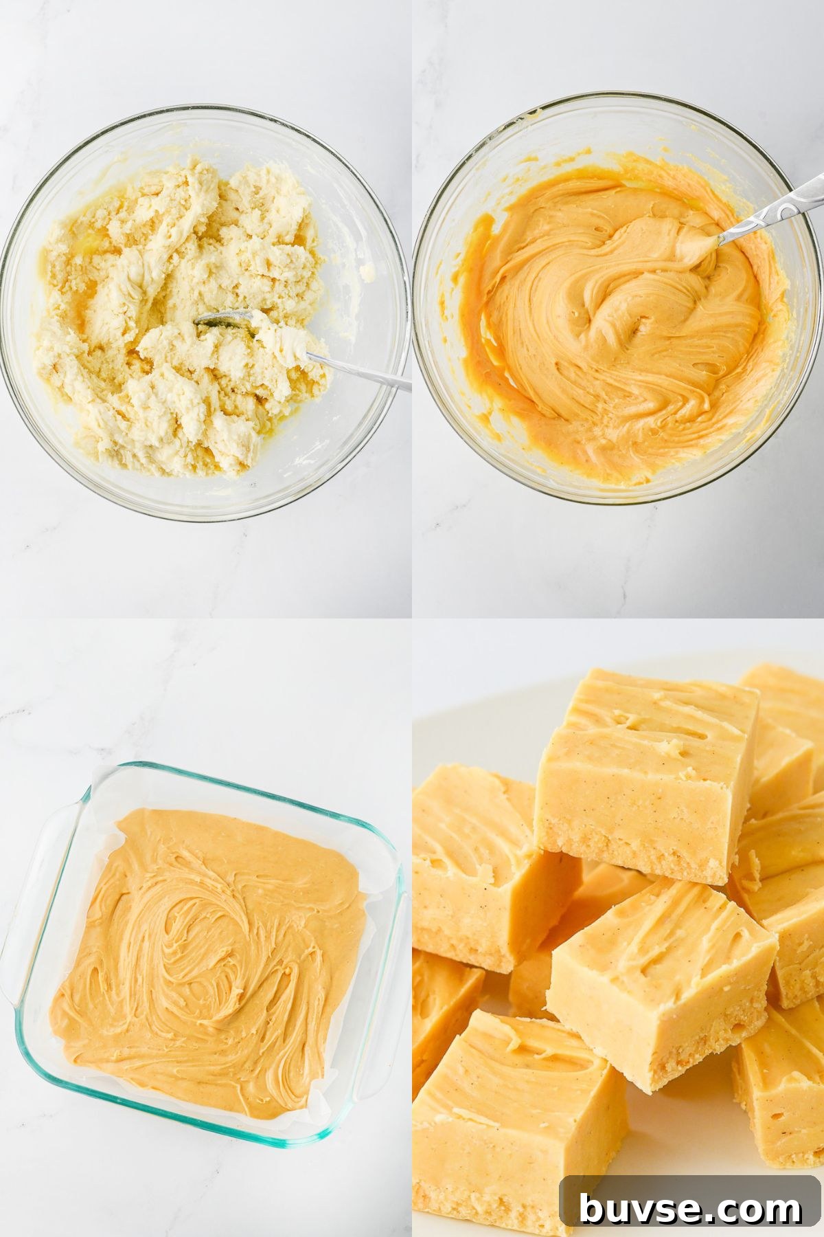 Pumpkin fudge step by step ingredients.