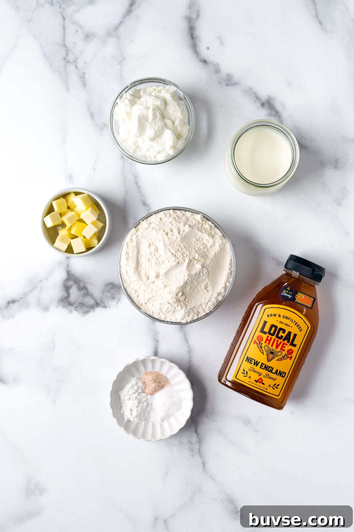 Greek Yogurt Drop Biscuit Ingredients.