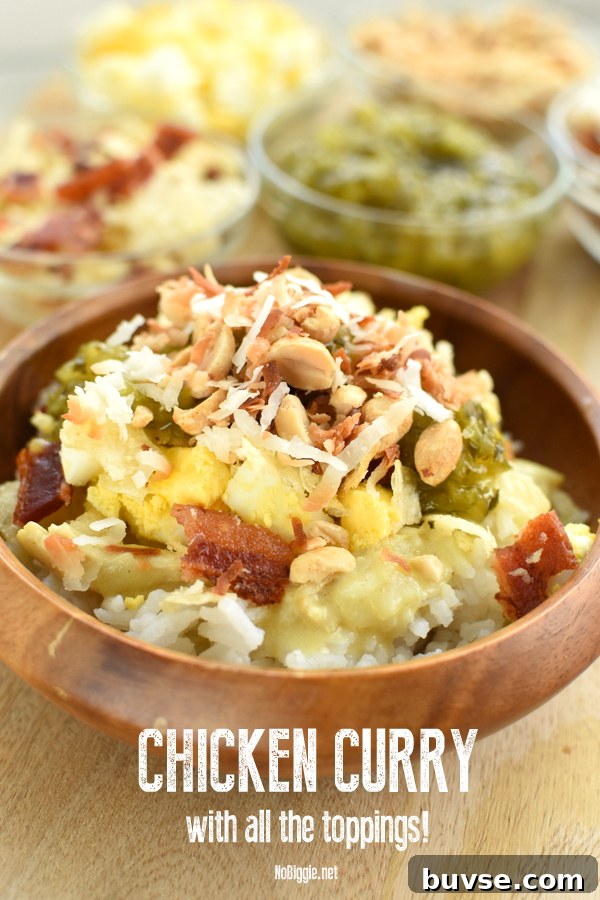 Chicken Curry with all the toppings!