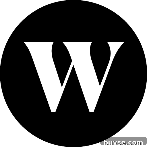 Black circle with white W.